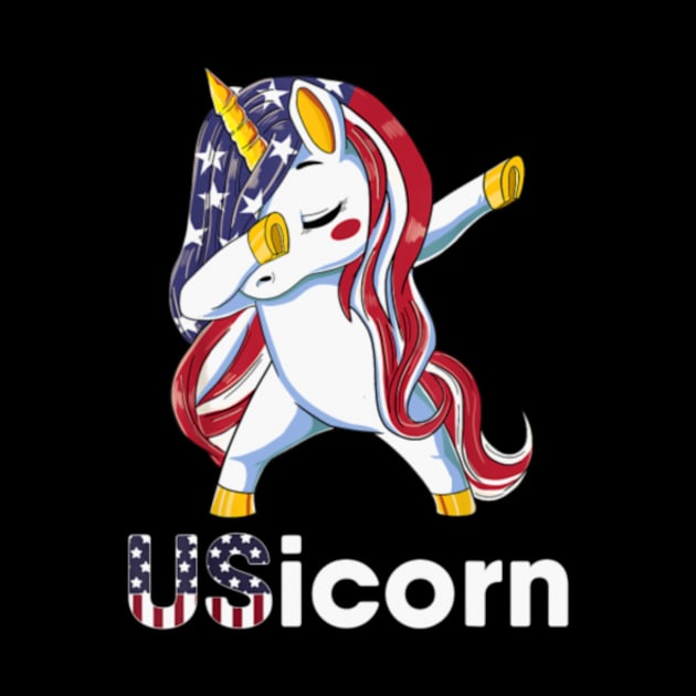 USA Flag Dabbing Unicorn Dress Stuff 4th of July G by Xizin Gao