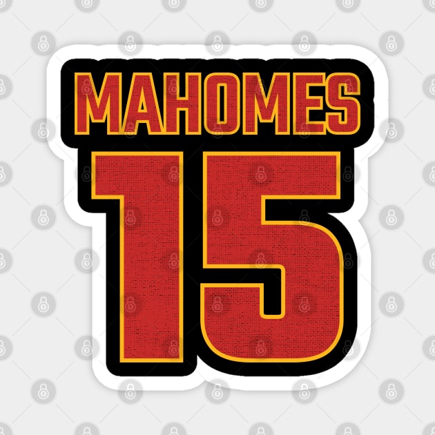 Patrick Mahomes 15 Jersey Number KC American Football SPORT-3 Magnet by itsMePopoi