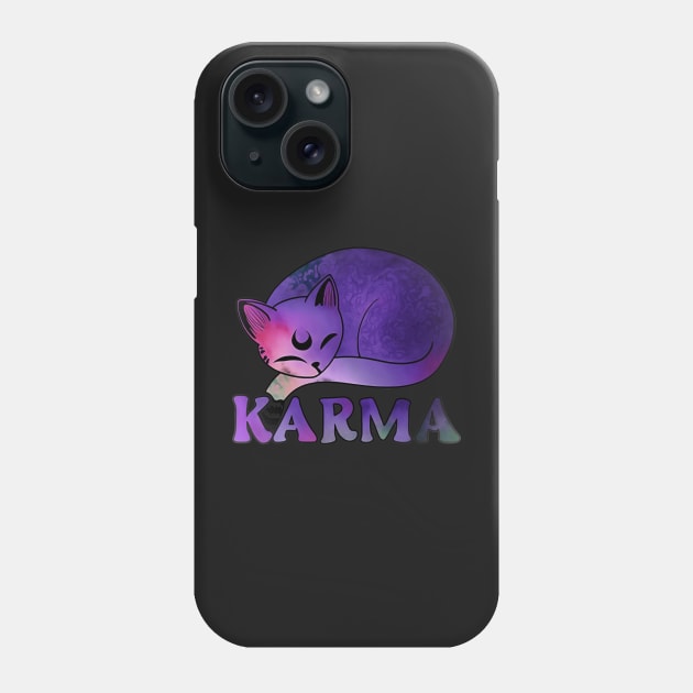 Quotes Funny Aesthetics  Me an Karma vibe like that Funny lazy cat Phone Case by masterpiecesai