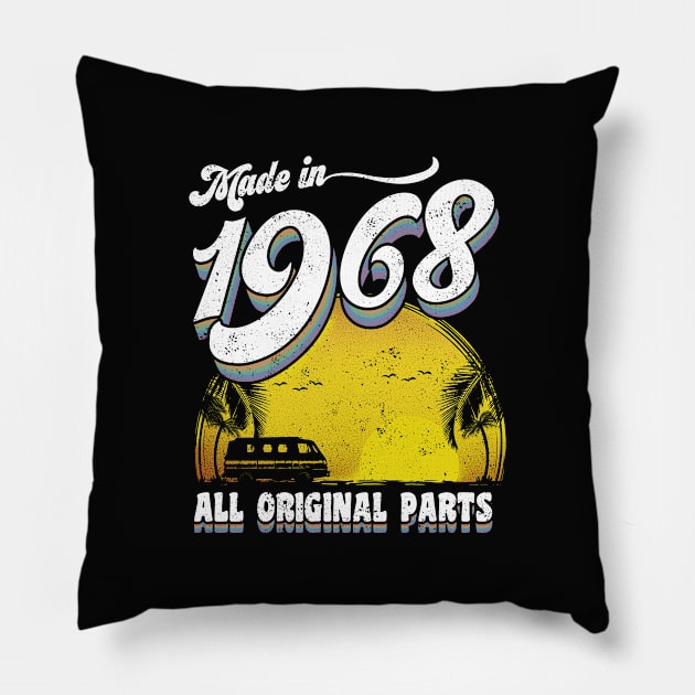 Made in 1968 All Original Parts 50th Birthday Gift Pillow by KsuAnn