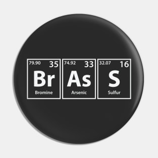 Brass (Br-As-S) Periodic Elements Spelling Pin