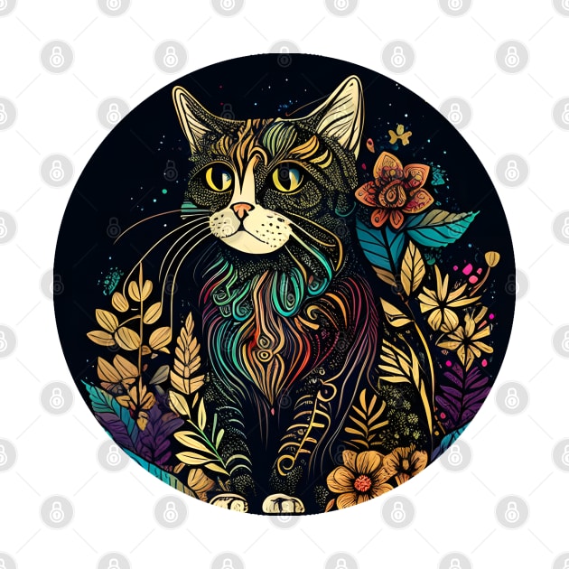 Cat Boho - Happy Funny Hippy Cat Lover by Wesley Mcanderson Jones