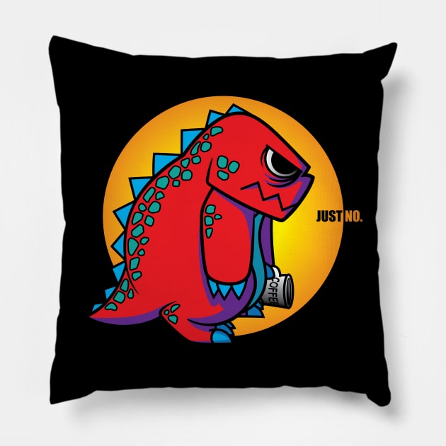 Godzilla needs to fuel-up with coffee Pillow by TiffanyYau