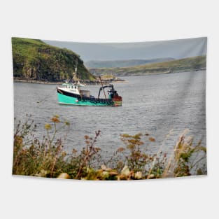 Moored fishing boat at Portnalong -  Isle of Skye, Scotland Tapestry