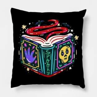 Open Spell Book Illustration Pillow