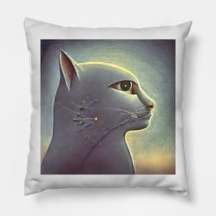 clock cat Pillow