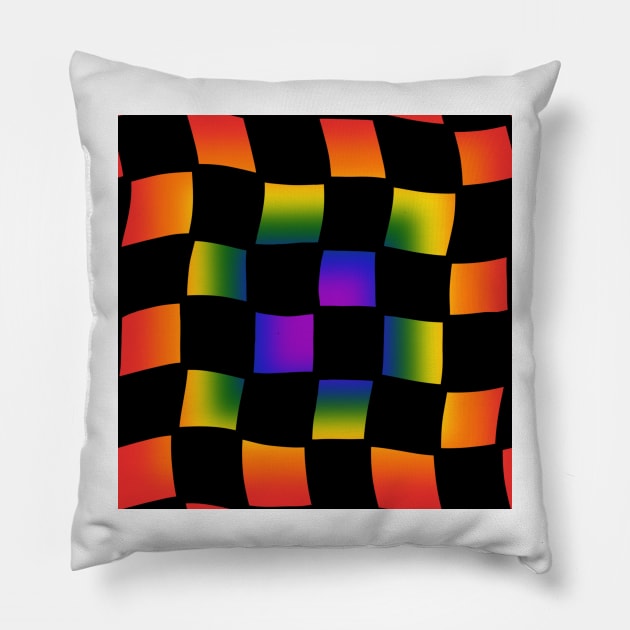 Checker Board - Gay Pride Pillow by JuneNostalgia