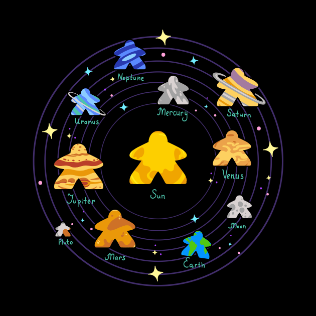 Meeple Board Game Solar System Planets by Wakzs3Arts