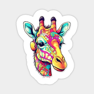 Giraffe in cool Graffiti Print Magnet