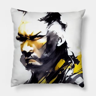 Warrior Man Wild Nature Free Spirit Art Brush Painting Pillow