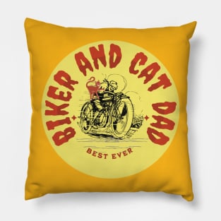 BIKER AND CAT DAD DADDY BEST EVER Pillow