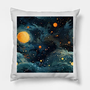 Van Gogh Starry Night Outer Space Pattern 6 Pillow