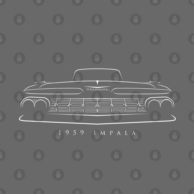 1959 Chevy Impala - front Stencil, white by mal_photography