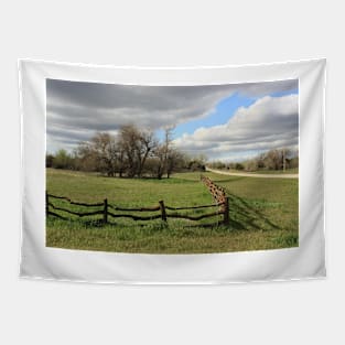 Country Wooden Fence with Storm Cloud's Tapestry