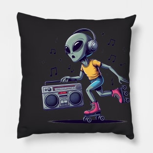 Alien Skates Pillow