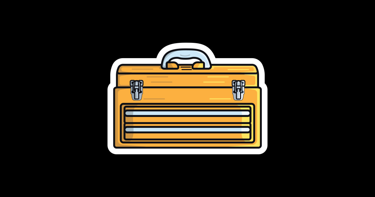 Mechanic Repairing Tool Box Sticker vector illustration. Mechanic and ...