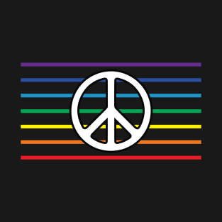 Rainbow Peace Sign Flag Symbol T-Shirt