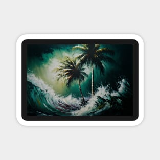 Vibrant Stormy Beach Display Magnet