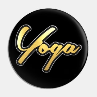 Shiny black and Gold YOGA word ver1 Pin