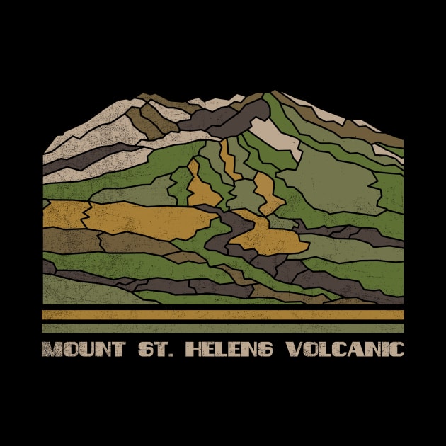 Mount St. Helens Volcanic National Monument Nature Lover Vintage Retro Skyline Hiking Outdoor Travel Adventure by NickDezArts