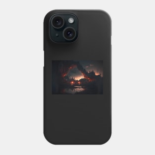 Hell AI generated Wallpaper Phone Case