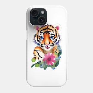 Cute Watercolor Baby Tiger Phone Case