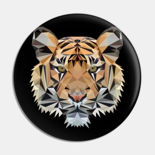 Tiger big cat head polygon geometric gift Pin