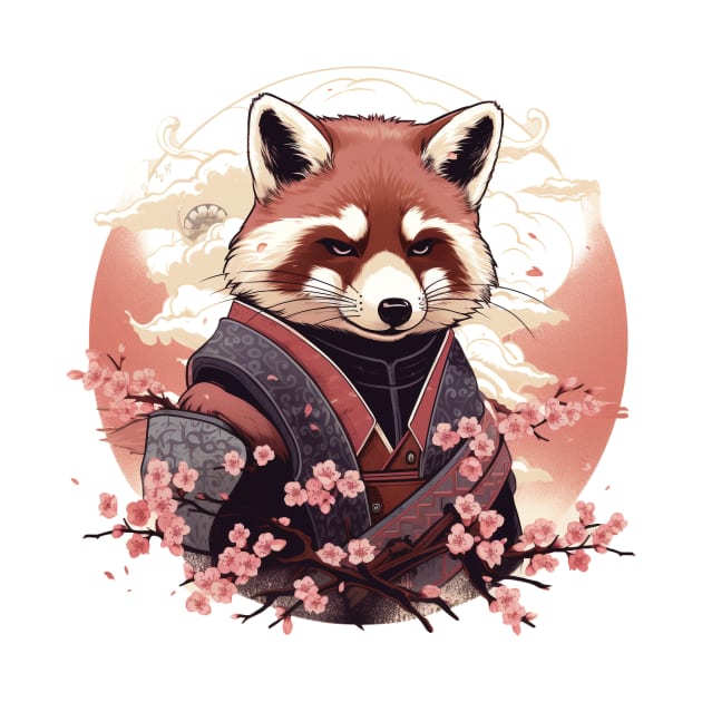 Red Panda Samurai by AmpleMaple