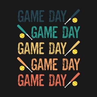 Funny Softball Lovers Fan Player Team Coach Retro Game Day T-Shirt