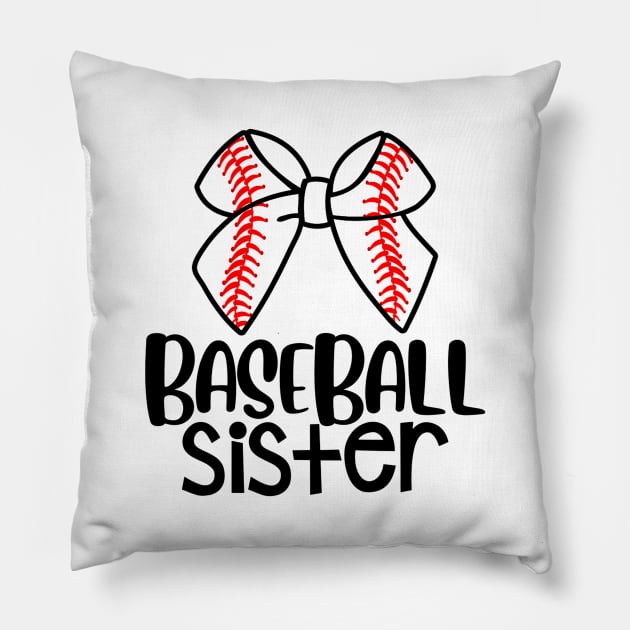 Baseball Sister Sport Fan Baseball Lover Pillow by Vigo