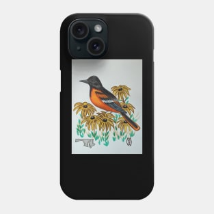 Maryland state bird & flower, the Baltimore oriole and black-eyed susan Phone Case