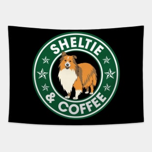 Sheltie And Coffee Tapestry