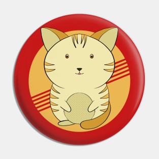 An adorable yellow cat Pin