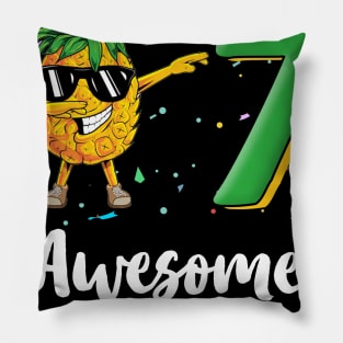 7th Birthday Pineapple Dabbing 7 Years Old Pillow