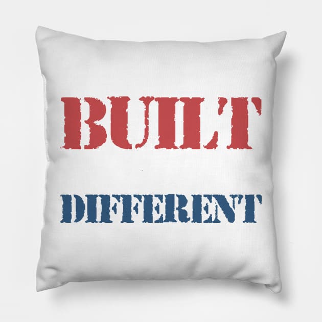 BUILT DIFFERENT TYPHOGRAPHY Pillow by GNY