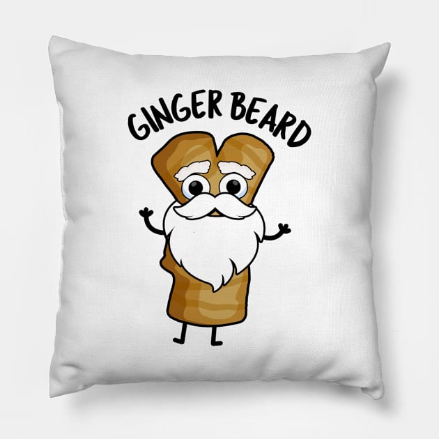 Ginger Beard Funny Gingerbread Food Pun Pillow by punnybone