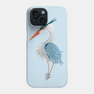 Cute blue heron Phone Case