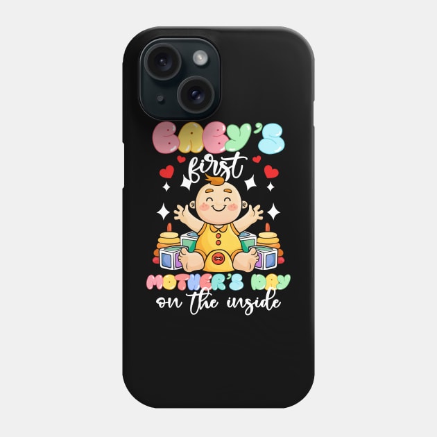 Baby's First Mothers Day On The Inside Boy Pregnant Mommy Phone Case by peskyrubeus