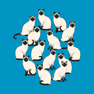 Siamese Cats Group T-Shirt