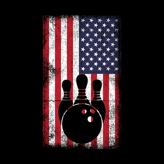 USA Flag Patriotic American Bowler Bowling by ChrifBouglas