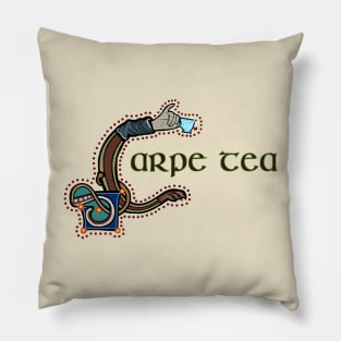 Carpe Tea Medieval Marginalia Pillow