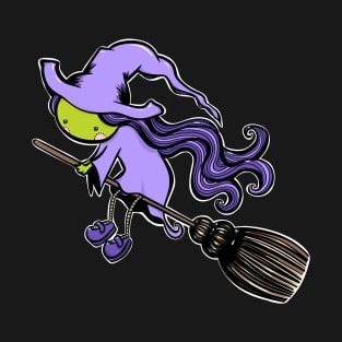 Cute Witch on Broom T-Shirt