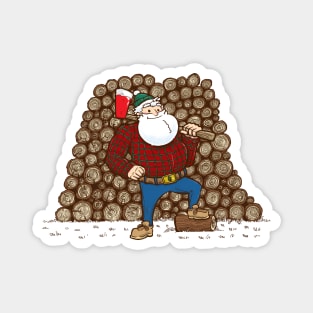 Lumberjack Santa Magnet