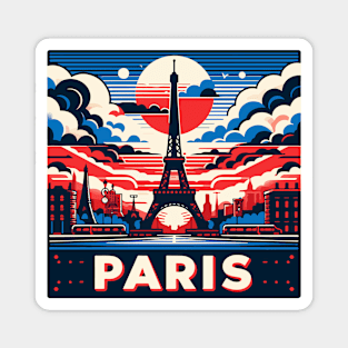 Paris Travel Retro Poster Magnet