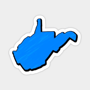 Bright Blue West Virginia Outline Magnet