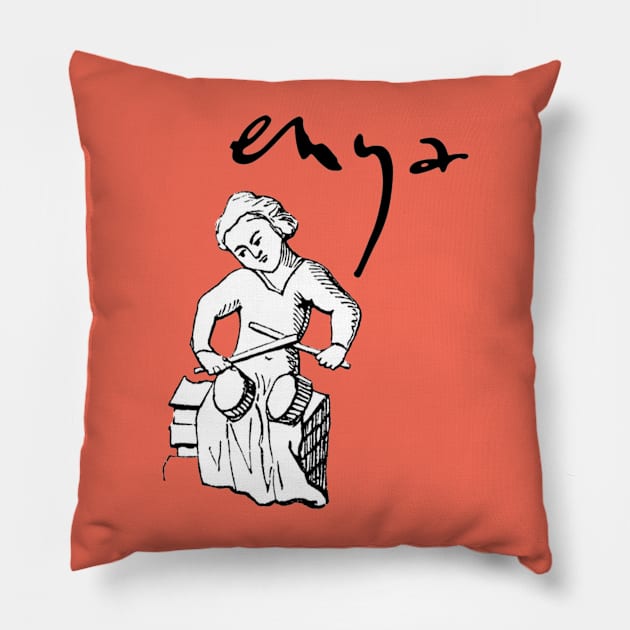 Silvy Enya Drummer Pillow by herbowo