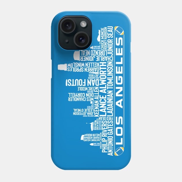 Los Angeles Football Team All Time Legends, Los Angeles City Skyline Phone Case by Legend Skyline