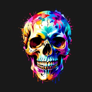 Colored Skull Design in Vibrant Vector Style T-Shirt