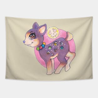 Adorable Midcentury Deer with Bonus Eyeballs Tapestry