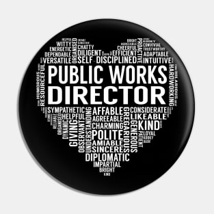 Public Works Director Heart Pin